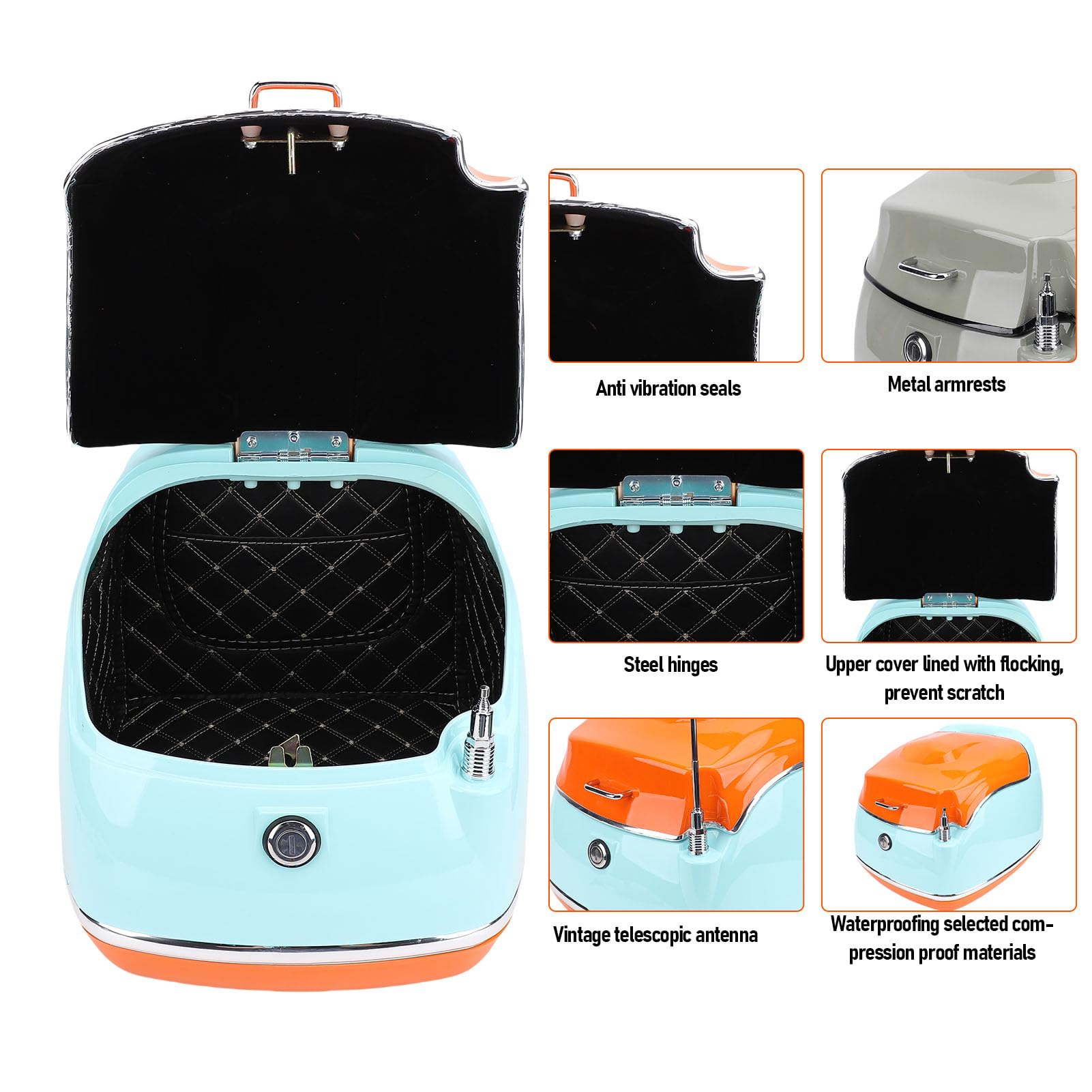 Amazon | Luocute レトロなオートバイのテールボックス、38Lのトップ